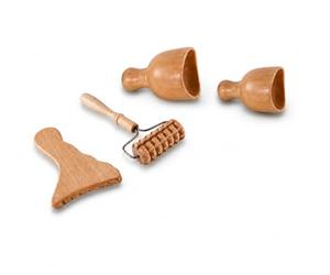 Kit de thérapie par le bois pour buste | Madérothérapie | Idéal pour les massages | Fabriqué en bois de pin et lotus naturel | Conçu par Maderoterapia Estética Espagne | Comprend un DVD de cours