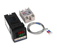 Kit de thermorégulateurs numériques BE-TOOL, thermorégulateur PID REX-C100 + SSR 40A + Thermocouple K pour équipements industriels (convient à RT100)