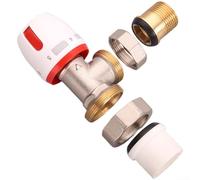 Kit de thermostat d'angle en laiton avec valve de contrôle de température réglable, filetage mâle de 2,5 cm pour chauffage domestique, protection contre le gel, blanc