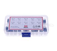 Kit de Thyristor Triode 10 valeurs, 50 pièces, boîte BT136-600E BT137 BT138 BT139 TYN1225 BTA08 BT152 BTA12 BTA16 BTA24-600B(50pcs 10Value Mix)