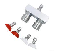 Kit de tige de nettoyage de voiture et de jardin avec double embout articulé, fabriqué à partir d'alliage d'aluminium pour un débit d'eau efficace en extérieur (tige de collecte + buses)