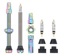 Kit de tige de valve tubeless Presta - WOLF TOOTH - 44 mm - Multicolore - Aluminium usiné - Compatible Tubeless