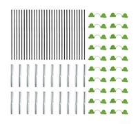 Kit de tiges de jardin robustes en fibre de 38 cm avec 30 tiges et connecteurs pour une croissance fiable des plantes