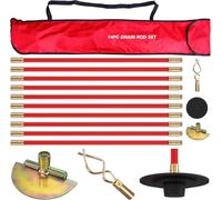 Kit de tiges de vidange professionnelles de 9,1 m dans un sac de transport, déverrouillage, grattoir à vers, tiges de nettoyage 14 pièces de 9 m de long