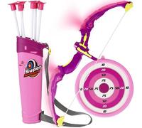 Kit de Tir à Larc pour Enfants, Jouet Arc et Flèche Enfants Set avec 3 Flèches 1 Arc Enfant avec Lumière 1 Carquois, 1 Cible