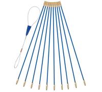 Kit de Tirage de Câbles Électriques Bleues, Fibre de Verre 10 Tiges | Tête Aimantée, Crochet Cuivre et Tige Poussoir, pour Routage Ethernet et Fibre Optique