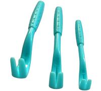 Kit de tire-tiques vert fluorescent de qualité vétérinaire - 3 pièces professionnel crochet et sélecteur pour enlever les puces en toute sécurité sur les chats, les chiens et les petits animaux (bleu)