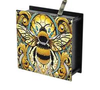 Kit de tirelire en acrylique avec peinture diamant à faire soi-même, tirelire numérique avec artisanat en bois, cadeau créatif pour adultes - Tirelire en forme d'abeille