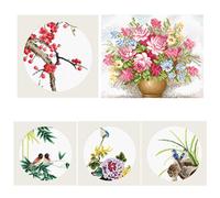 Kit De Tissu Brodé De Quatre Plantes Nobles Chinoises, Style Simple, Adapté Aux Débutants, Point De Croix, Motif Créatif