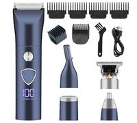 Kit de toilettage 5 en 1 pour homme, tondeuse à barbe, tondeuse à cheveux multifonction pour le visage, la moustache, le corps, les oreilles, le nez, tondeuse de barbier professionnelle sans fil