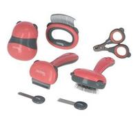 Kit de toilettage 7 pièces - Rouge et noir - Pour chat Noir G