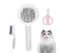 Kit de toilettage avec brosse pour chat, kit de toilettage pour animaux de compagnie 3 pièces - Coupe-ongles pour chat à deux trous de coupe,Outil de toilettage pour animaux de compagnie pour ami, fam