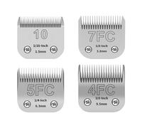 Kit de toilettage de 10 + 7 FC+5FC + 4FC - Lames amovibles en céramique - Compatible avec les tondeuses Andis, Oster A5, Wahl KM10, longueur de coupe de 1,5 mm à 9,5 mm, petit ensemble de 4 pièces