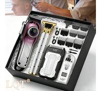 Kit de toilettage LQT pour la maison (4 pièces/3 pièces/1 pièce) - Tondeuse à cheveux rechargeable sans fil, Tondeuse à barbe, Tondeuse à poils d'oreilles et de nez & Rasoir électrique, Set de toilett