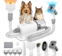 Kit de toilettage pour animaux de compagnie avec souffleuse de toilettage à l'aspirateur, avec un aspirateur à 99% puissant de 16000pa, 7 en 1 pour un aspirateur de toilettage pour les chiens et les