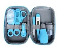 Kit de toilettage pour bébé, 8 pièces, kit de soins santé et toilettage pour bébé, ensemble thermomètre à ongles et à cheveux sans danger pour nouveau-né, essentiel avec étui rangement, b