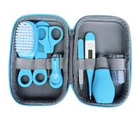 Kit de toilettage pour bébé, 8 pièces, kit de soins santé et toilettage pour bébé, ensemble thermomètre à ongles et à cheveux sans danger pour nouveau-né, essentiel avec étui rangement, b