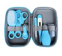 Kit de toilettage pour bébé, 8 pièces, kit de soins santé et toilettage pour bébé, ensemble thermomètre à ongles sans danger pour nouveau-né, essentiel avec étui rangement, bleu #1