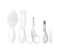 Kit de toilettage pour bébé - Ensemble de soins de sécurité pour nouveau-né - Avec brosse à cheveux, peigne et coupe-ongles, essentiels pour nouveau-né - 5 pièces - Écrivez