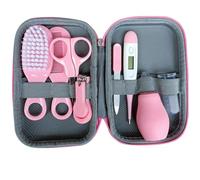 Kit de toilettage pour bébé, kit de toilettage pour bébé, 8 pièces pour soins santé et thermomètre pour ongles et cheveux en toute sécurité, essentiel pour nouveau-né avec étui rangement Style