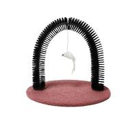 Kit de toilettage pour chat - Brosse de massage pour le visage de chat avec arche à gratter pour l'intérieur - Arc à gratter avec poils de massage pour le toilettage et l'épilation du sous-poil chez