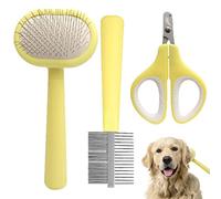 Kit de toilettage pour chat, ciseaux à ongles et tondeuses pour animaux de compagnie pour chiens et chats - Poils améliorés Élimine en douceur le sous-poil lâche, les enchevêtrements et les poils