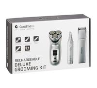 Kit de toilettage rechargeable de luxe - Comprend un rasoir de contour, une tondeuse à brûlures latérales et une tondeuse à moustache, une tondeuse pour le nez et les oreilles et une tondeuse à