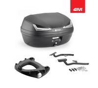 Givi E455NT Cabinet Simple IV Tech Noir catadioptères fumés 45 l avec Plaque Universelle