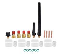 Kit de torche de soudage 21PCS TIG pour WP - 9/20/25 | Accessoires 300A Copper Collets & Glass Cups | Pièces de remplacement avec des collets de 4 tailles / 6 O - Anneaux / 3