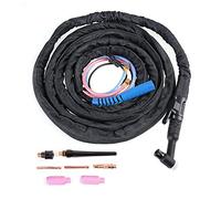 Kit de torche TIG refroidi à l'eau 4M / 8M WP18 Soudeurs Klutch Connecteur européen Puissance de gaz refroidie à l'air Incorporé Torche de soudage TIG Tête flexible(#01 4m, 1912g/67.4oz)