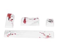 Kit de Touches de Bricolage, Kit de Touches de Bricolage Intéressant Comprenant L'espace, L'ESC, la Saisie et la Saisie du Pavé Numérique pour les Claviers Mécaniques - Motif Prune des Neiges D'hiver