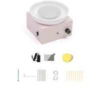 Kit de tour de potier électrique, outil de bricolage pour la fabrication de céramique avec plateau tournant réglable en alliage de zinc (rose)