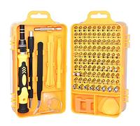 Kit de tournevis 115 en 1, outil multifonctionnel de réparation de téléphones et de montres, comprenant 98 embouts de précision et 17 accessoires de démontage, compatible avec les (Jaune)