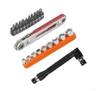 Kit de tournevis à cliquet compact de 21 pièces pour espaces étroits avec construction en acier au chrome vanadium et réglage multidirectionnel