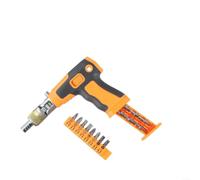 Kit de tournevis à cliquet en métal à tête flexible à 180 degrés (orange)