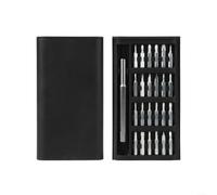 Kit de tournevis de précision 25 en 1 pour téléphone portable, montre, lunettes, outils de réparation avec 24 embouts poignée en aluminium portable