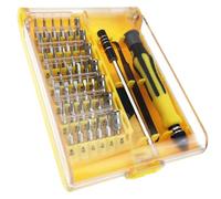 Kit de tournevis de précision 45 en 1 comprenant 42 embouts, 1 poignée, 1 tige d'extension, 1 pince à épiler pour ordinateurs portables, smartphones, téléviseurs et console de jeu (boîte jaune)