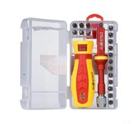 Kit de tournevis d'électricien 18 pièces avec poignée isolée 1000 V | Lot de 18 poignées isolées 1000 V fendues pour Phillips pour torx, sécurité électricienne