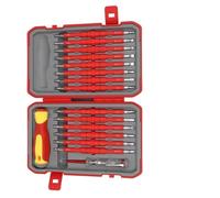 Kit de tournevis isolé 29 en 1 pour réparation d'électricien avec étui | Cet ensemble de 29 tournevis isolés dispose d'embouts magnétisés et de poignées ergonomiques pour une réparation électrique