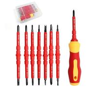 Kit de tournevis magnétiques 7 en 1 isolés tournevis isolé par électricien screwdriver insulated avec poignée multifonction tournevis Isolant magnétique interchangeable