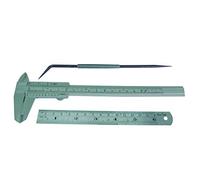 Kit De Traçage Avec 3 Pièces - Outils De Traçage - Bricolage Outillage Avec 1 Pointe À Tracer, 1 Règle De 15 cm Et 1 Pied À Coulisse 1/10ème - Outillage Menuisier De Qualité - Tec Hit