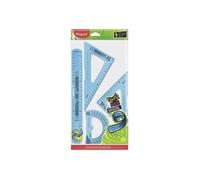MAPED Kit 4 instruments TWIST'N FLEX règle+ Equerre 60°+ Equerre 45°+ rapporteur 180°, coloris assortis
