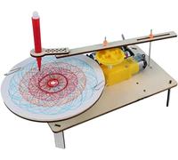 Kit de traceur électrique en bois à monter soi-même - Modèle robot d'invention scientifique avec mécanisme d'engrenage et commande moteur