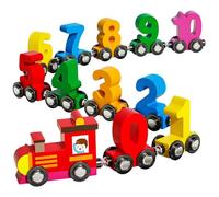 Kit de Train magnétique en Bois - Trains d'apprentissage, Jouets éducatifs - Développement des - Jeu interactif - Trains en Bois Classiques pour Les compétences précoces - pour Construire des