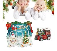 Kit de train pour - 24 pièces - Jeu de trajectoire de voiture - Modèle de locomotive - Circuit de course - Système de jouets de construction éducatif - Activité de jeu de développement pour