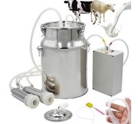 Kit De Traite Automatique Rechargeable - Capacités 3L/5L/10L/14L | Comprend Un Seau En Acier Inoxydable, 2 Brosses Et Un Arrêt Automatique Pour Vaches, Moutons Et Usage Domestique ,3L, goat