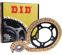 Kit de transmission DID noir/or chaîne 100 maillons p520 pignon acier 43 et 14z ahnrad