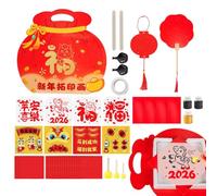 Kit de travaux manuels avec caractères chinois - Pour le Nouvel An - Pour l'école, la maternelle, la maison