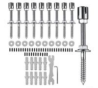 Kit de treillis de jardin robuste en acier inoxydable, pour support mural invisible pour plantes grimpantes jusqu'à 150 kg, système de grille d'entraînement de vigne d'extérieur de qualité marine (1)