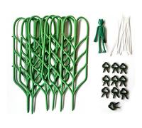 Kit de treillis d'intérieur pour plantes grimpantes en forme de feuille verte comprenant 6 treillis, 7 clips et 6 attaches pour tiges grimpantes, tiges de vigne, légumes en pot, boucles de serrage